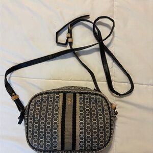 Tory Burch Black and Gray Patterned Crossbody Bag